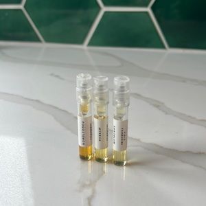 SOLD Fiele Fragrance Samples Santalum Myrrha Pogostemon